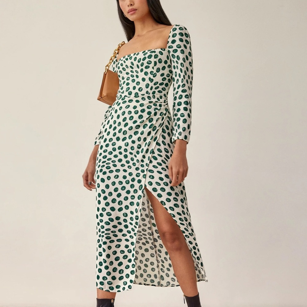 Reformation Hilda Dress in Tapioca